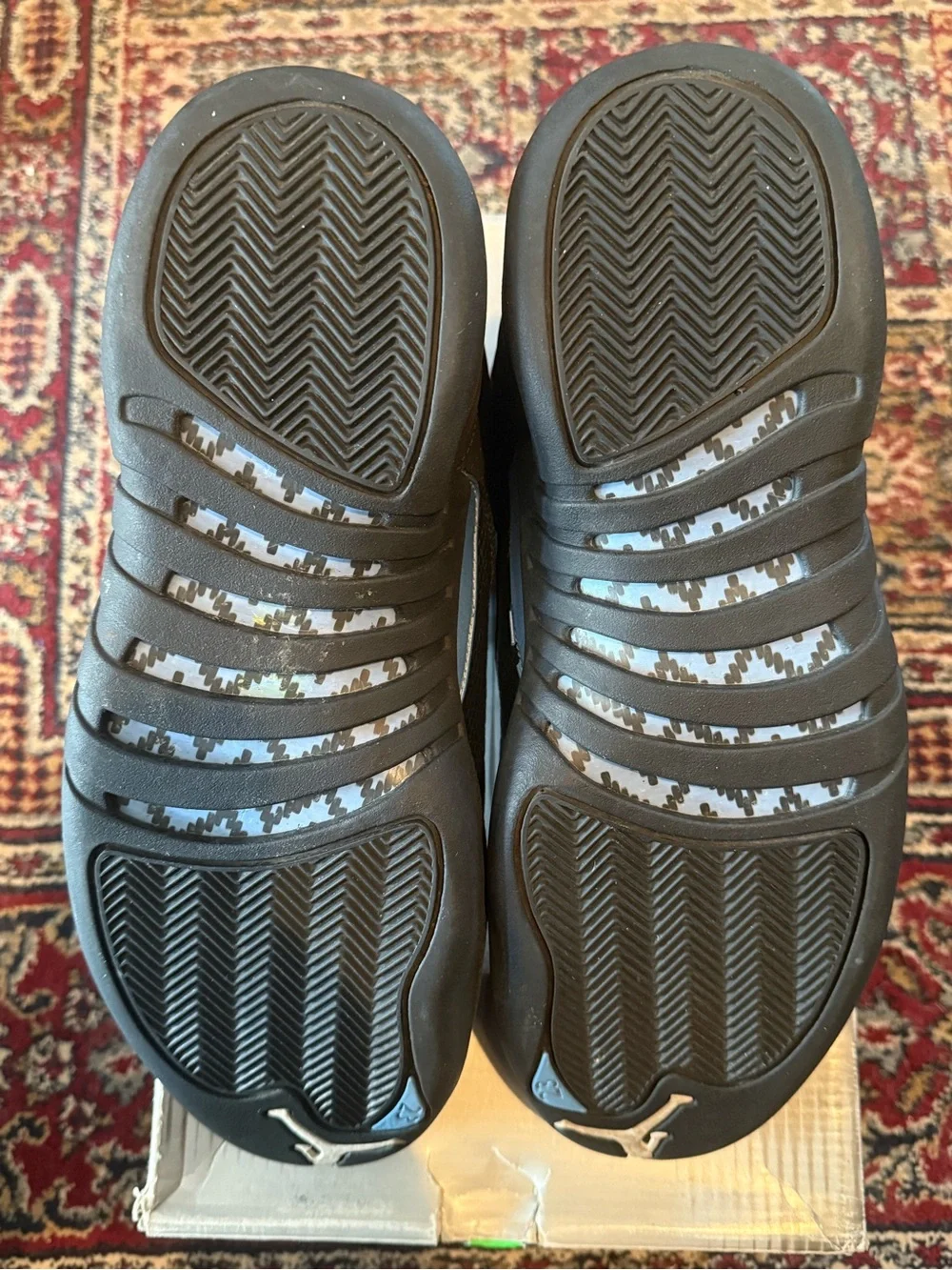 Jordan 12 Retro Nubuck - Men's Black High-Top Sneakers with Silver Accents